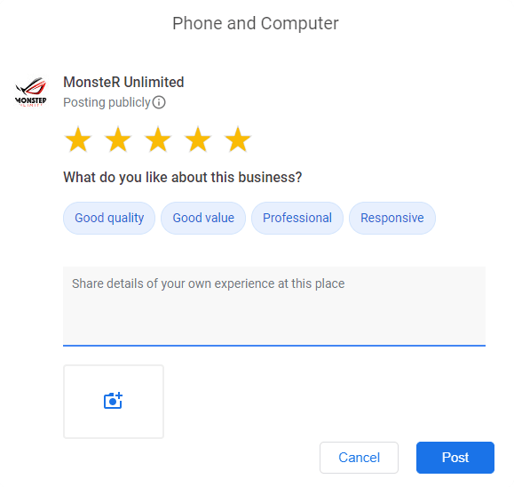 Phone and Computer Google My Business Page