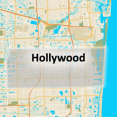 Phone and Computer Hollywood Location Service Area Map